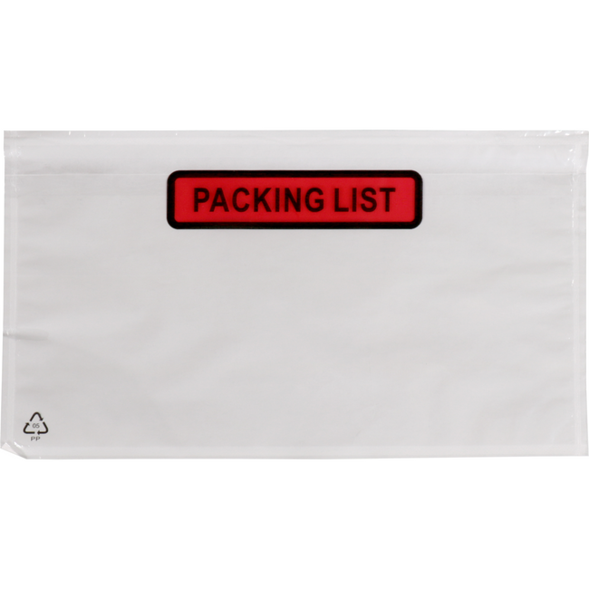 Docubags - 225x122mm 235x132mm liste de colisage 1000 pièces