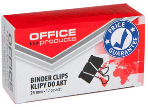 OFFICE products -   foldbackclip, zwart, 25 mm, doos van 12 stuks