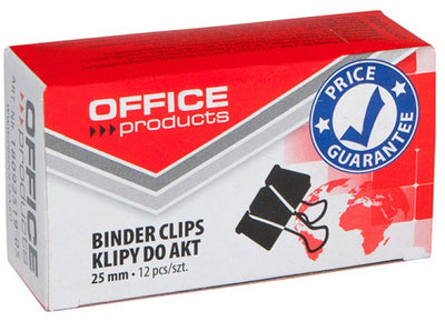 OFFICE products -   foldbackclip, zwart, 25 mm, doos van 12 stuks