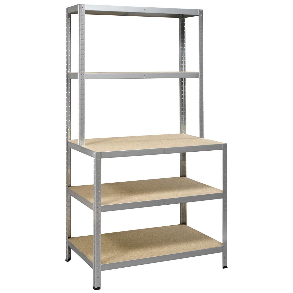 Avasco – Ein Regal Strong Work, ft 186 x 100 x 60/30 cm, 5 Regale, verzinkt