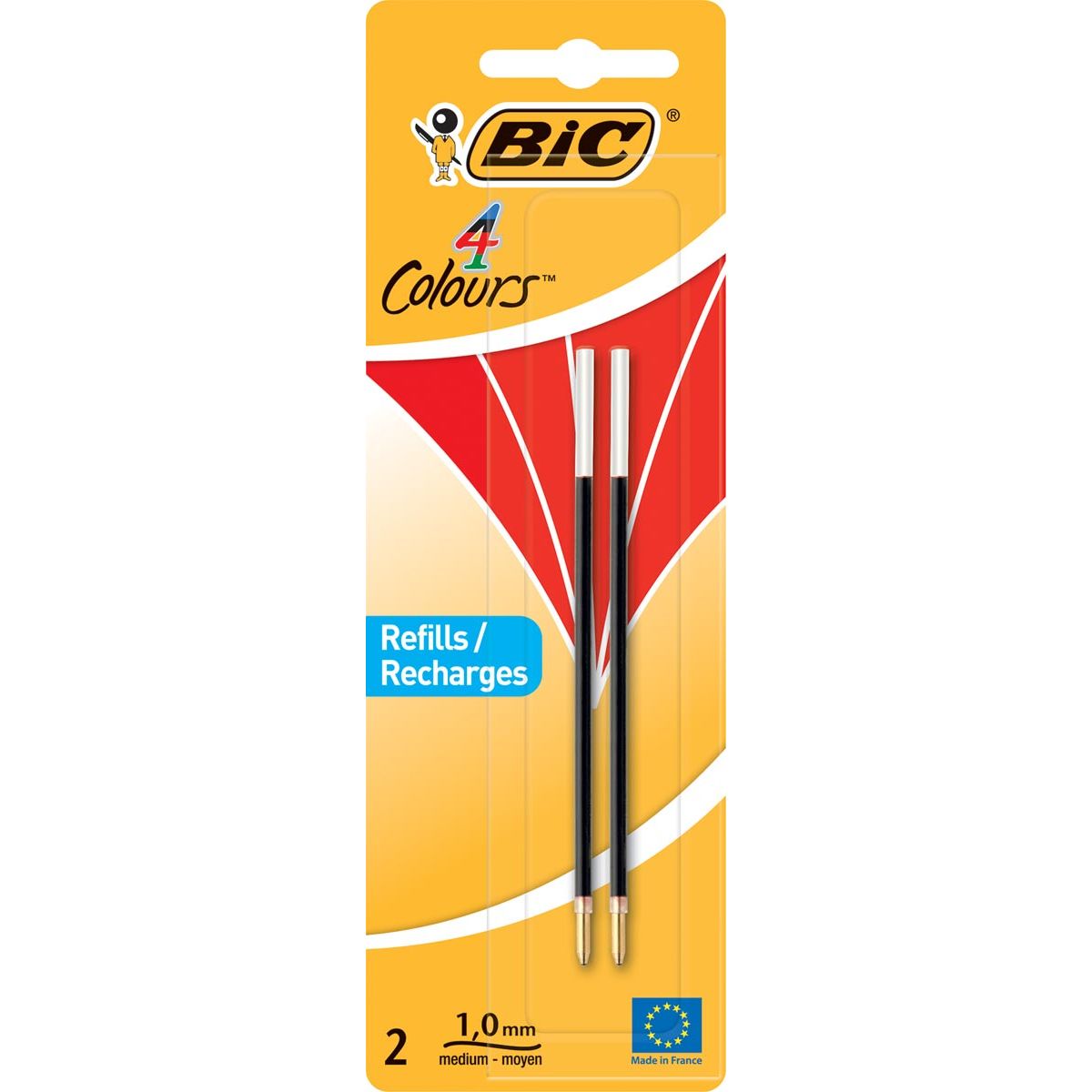 BIC -  vulling voor balpen 4 Colours Medium, blister met 2 stuks, rood