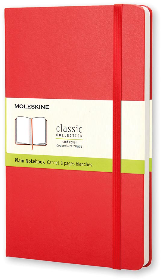 Moleskine - notitieboek, ft 9 x 14 cm, effen, harde cover, 192 blad, rood