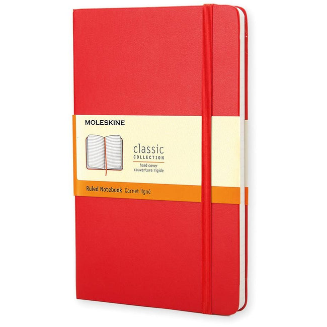Moleskine - carnet, pi 13 x 21 cm, ligné, couverture rigide, 240 pages, rouge