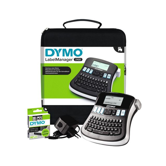 Dymo - Etikettendrucker LabelManager 210D+ tragbar qwerty 12mm schwarz im Koffer