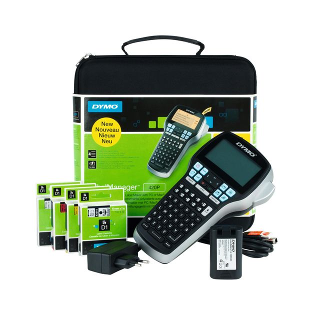 Dymo - Etikettendrucker LabelManager 420P tragbar ABC 19mm schwarz im Koffer