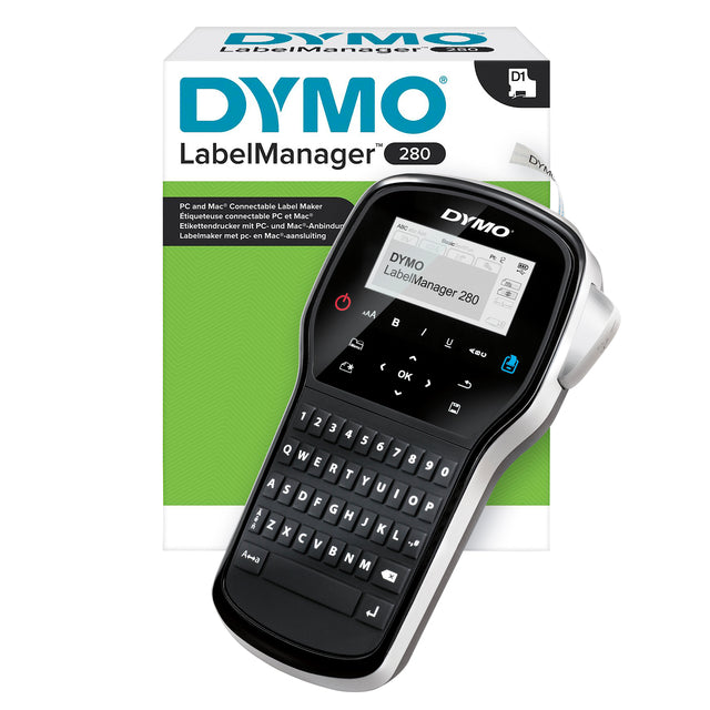 Dymo - Imprimante d'étiquettes LabelManager 280 portable qwerty 12mm noir