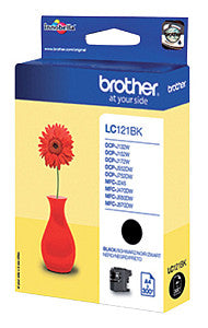 Bruder - Inkcartridge, 300 Seiten, OEM LC -121BK, Schwarz