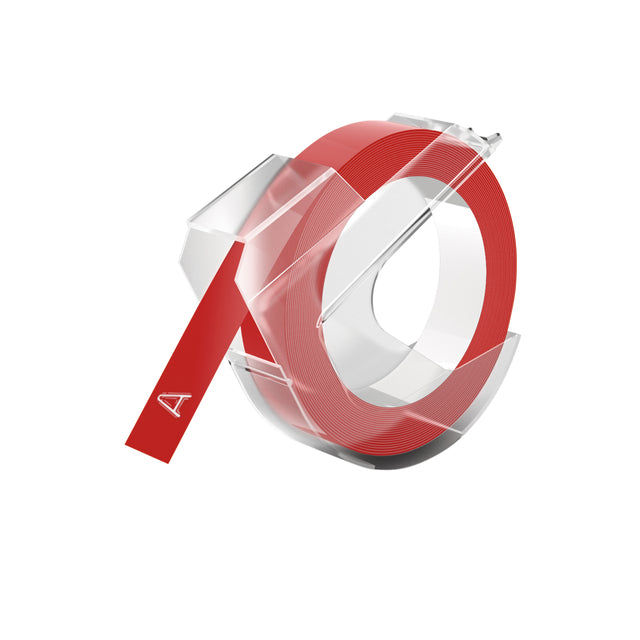 Dymo -  Reliefe  embossing vinyl 9mm rood | 10 stuks