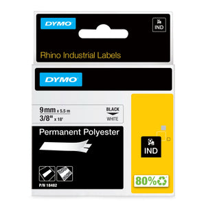 Dymo – Labele Rhino Industrial Polyester 9 mm weiß