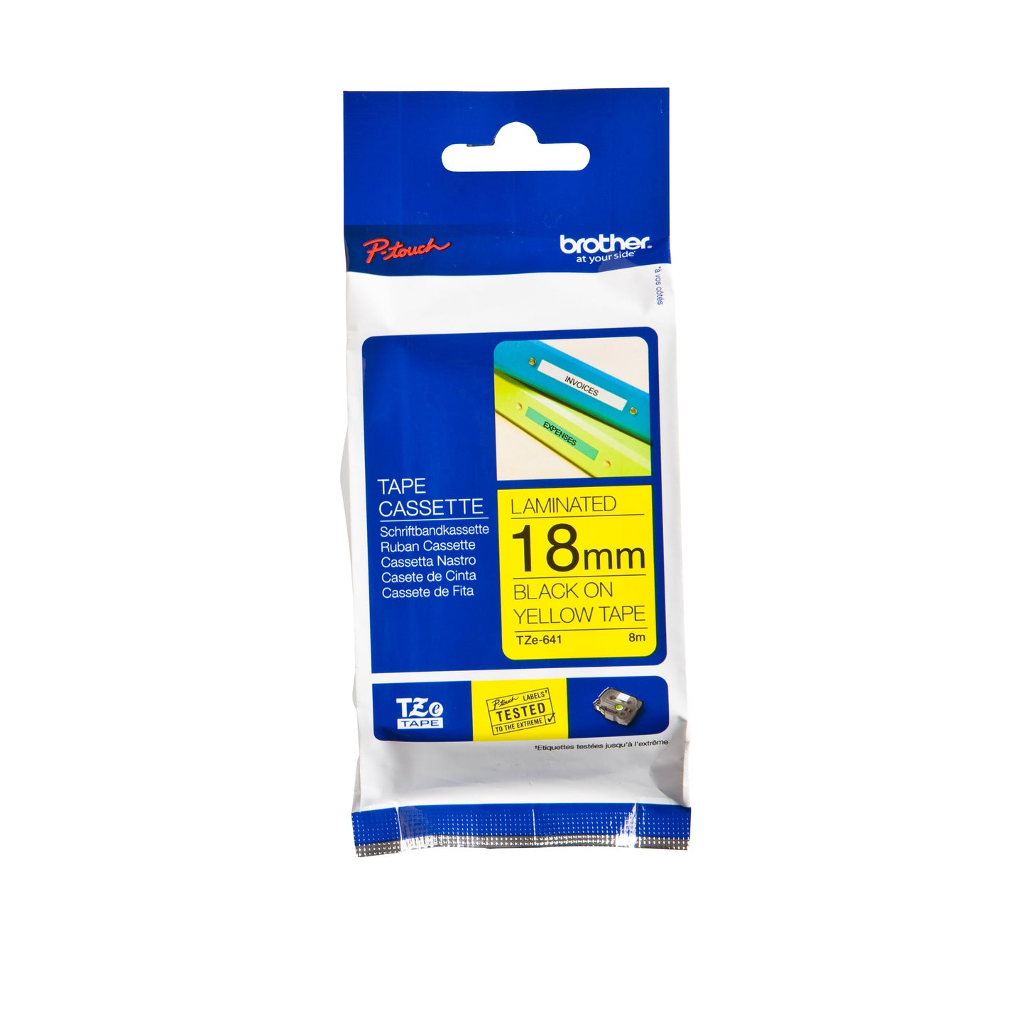 Brother - Labele P-touch TZe-641 standard 18mm noir sur jaune