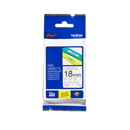 Brother -  Black on Clear Gloss Laminated e, 18mm labelprinter-e TZ