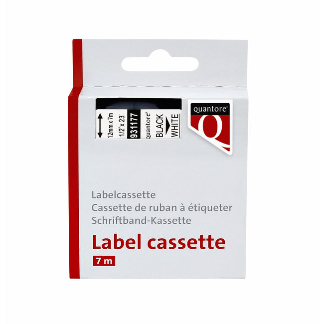 Quantore -  Labele 45013 12mmx7m wt/zw | 336 stuks