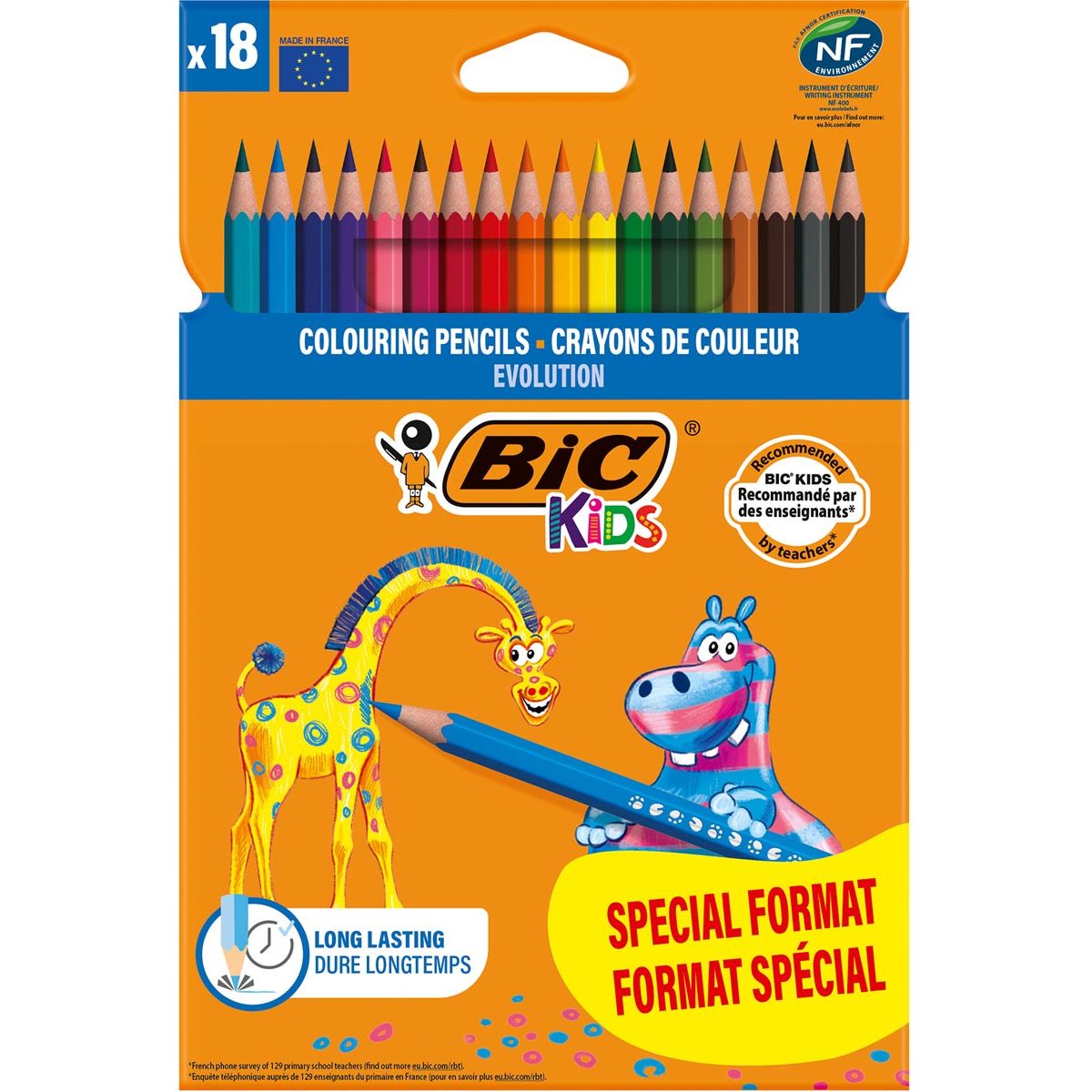 BIC -  Kids kleurpotlood Evolution, blister van 14 + 4 gratis