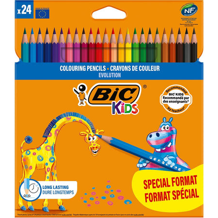 BIC -  Kids kleurpotlood Evolution, blister van 18 + 6 gratis