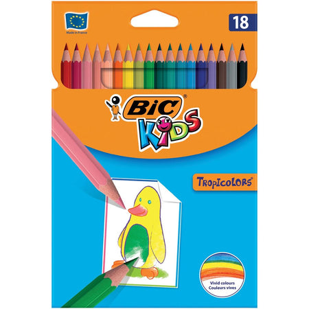 Bic Kids - Kinder-Buntstift Tropicolors, Karton mit 18 Stück