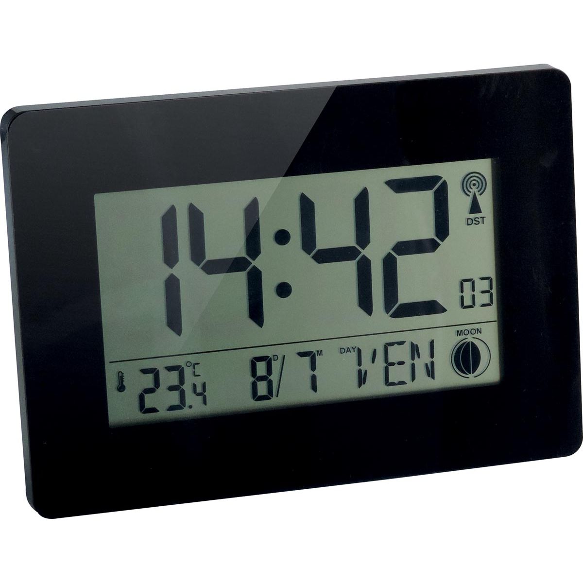 CEP - Orium by clock, numérique, radiocommandé, dimensions 22,9 x 2,7 x 16,2 cm, en acier inoxydable