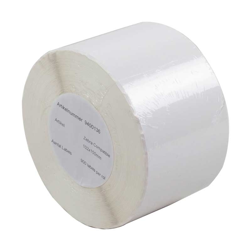 Klika – Zebra-kompatible Etiketten 102 x 150 mm (800740-605), umweltfreundlich, permanent, 76 mm Kern, 900 Etiketten