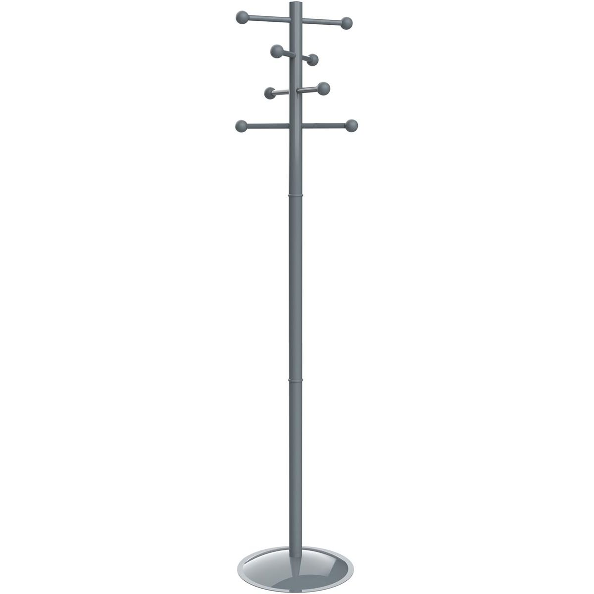 Maul -  kapstok Saphir Lite, uit metaal, hoogte 171 cm, 8 ophanghaken, grijs RAL7001