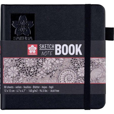 Sakura - Carnet de croquis 80 feuilles blanches 140gr 120x120mm noir