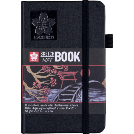 Sakura -  schetsboek, 140 g/m², ft 9 x 14 cm, zwart, 80 vel