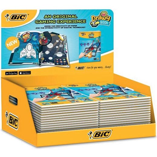 BIC - Livre de coloriage pour enfants Drawy Book, présentoir de 20 pièces