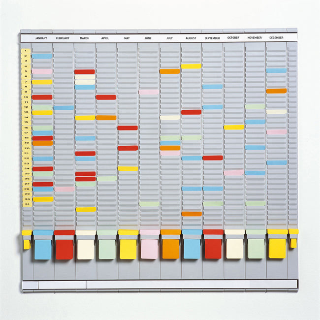 Djois - Tableau de planning annuel 35 emplacements gris