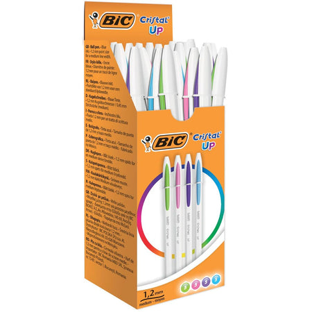 Bic - stylo à bille Cristal Up, boîte de 20 pièces aux couleurs fun assorties