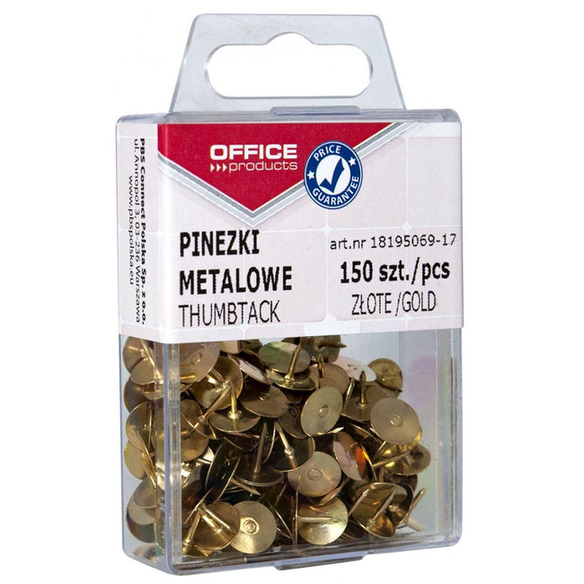 OFFICE products -   punaises, goud, plastic ophangdoosje van 150 stuks