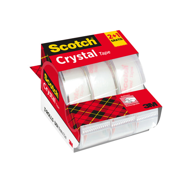Scotch - Ruban adhésif crystal 600 19mmx7,5m tr 2+1 disp