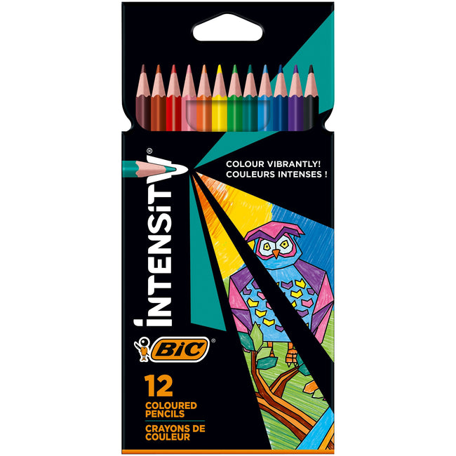 Bic - Crayons de couleur Intensité assortiment étui de 12 pièces