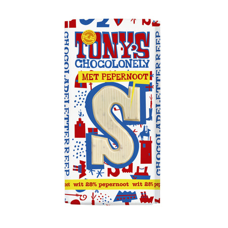 Tony's Chocolonely - Pain d'épices blanc lettre chocolat S 180gr