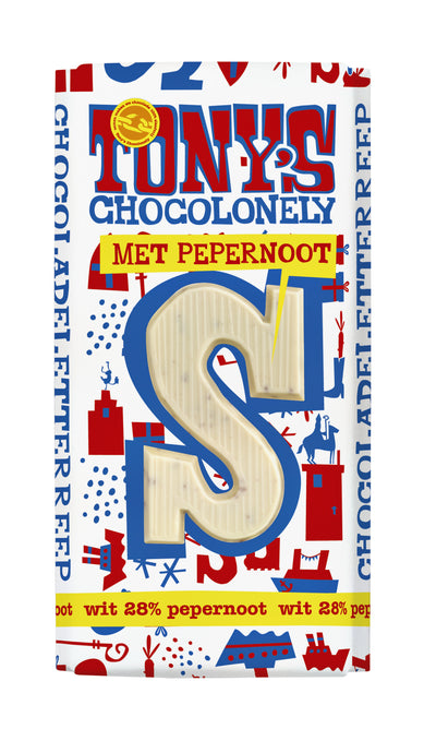 Tony's Chocolonely - Pain d'épices blanc lettre chocolat S 180gr