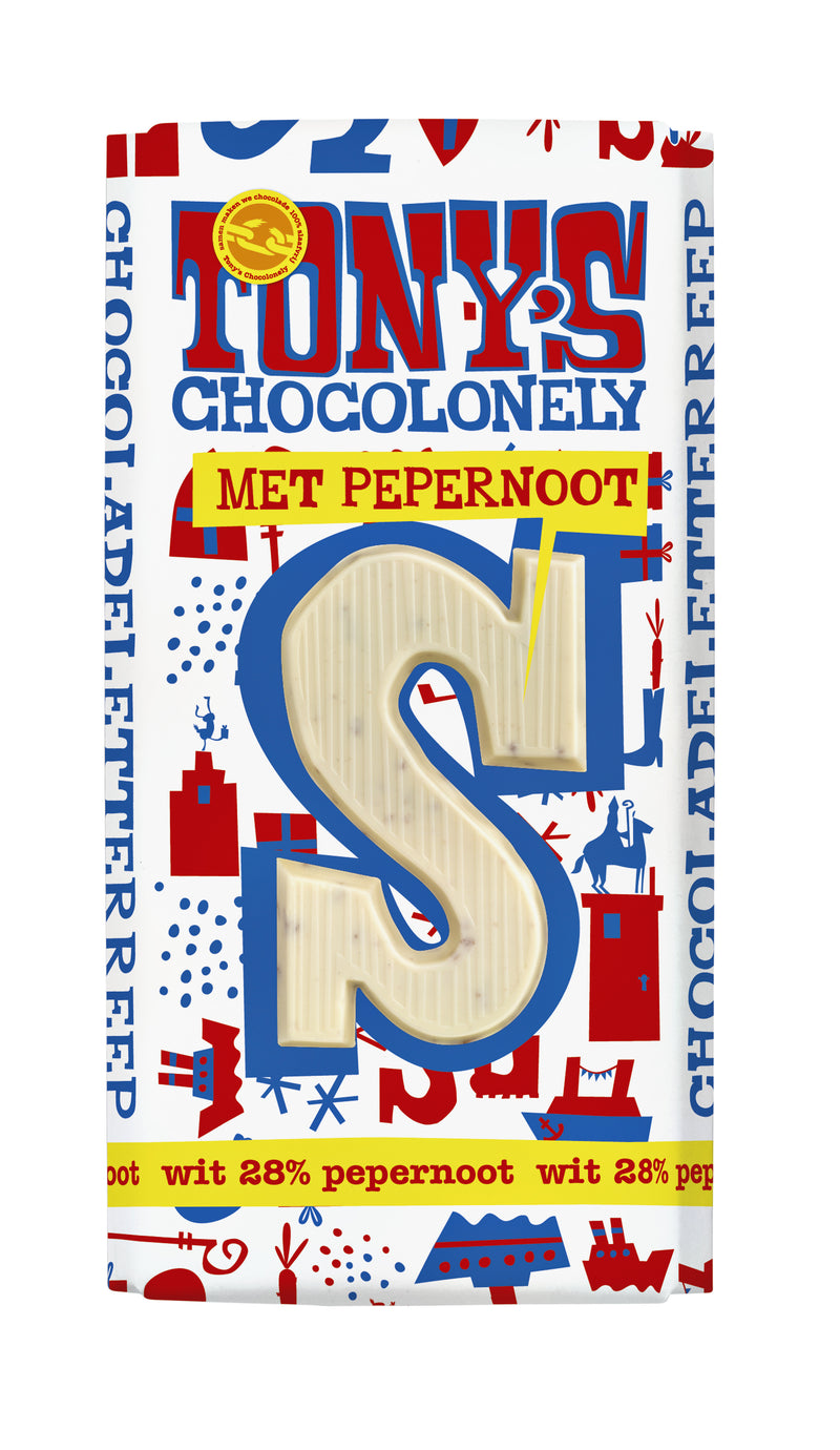 Tony's Chocolonely - Pain d'épices blanc lettre chocolat S 180gr