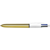 Bic - Stylo à bille 4 couleurs brillant or moyen | 12 pièces