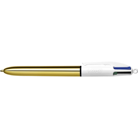 Bic - Stylo à bille 4 couleurs brillant or moyen | 12 pièces