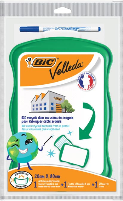 Velleda - Tableau blanc 21x31cm avec marqueur et gomme recyclée