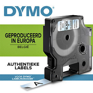 DYMO - D1 E 12 mm, schwarz auf transparent