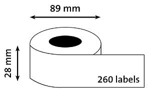 Quantore - Beschriftungsbezeichnungsschreiber ft 89 x 28 mm, weiß, 260 Beschriftungen