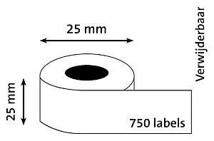 Dymo - Labels Labelwriter FT 25 x 25 mm, blanc, 750 Étiquettes