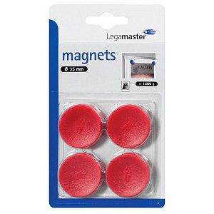 Legamaster - aimant 30mm 850gr rouge 4 pièces | 10 pièces