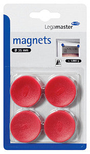 Legamaster - aimant 30 mm 850gr rouge 4 pièces