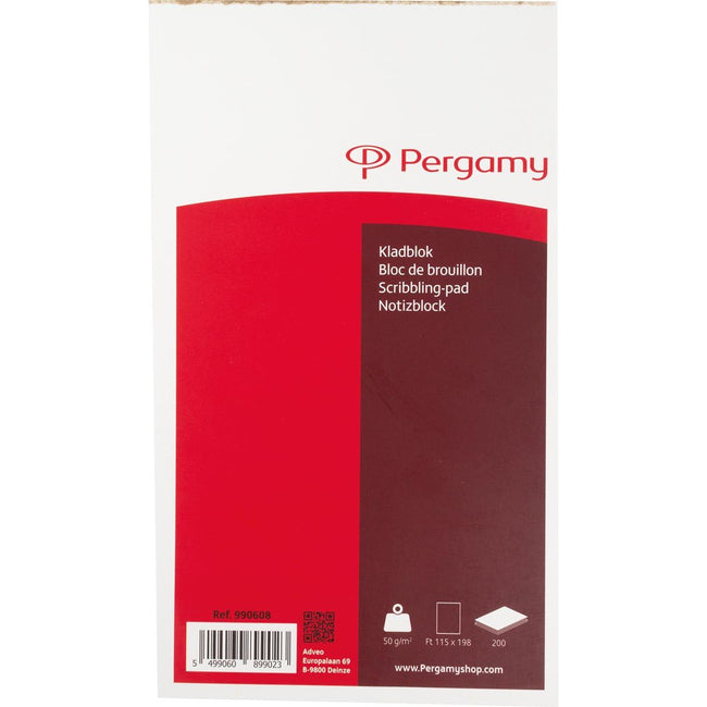 Pergamy – Notizblock, ft 11,5 x 19,8 cm, 200 Blatt, einfarbig