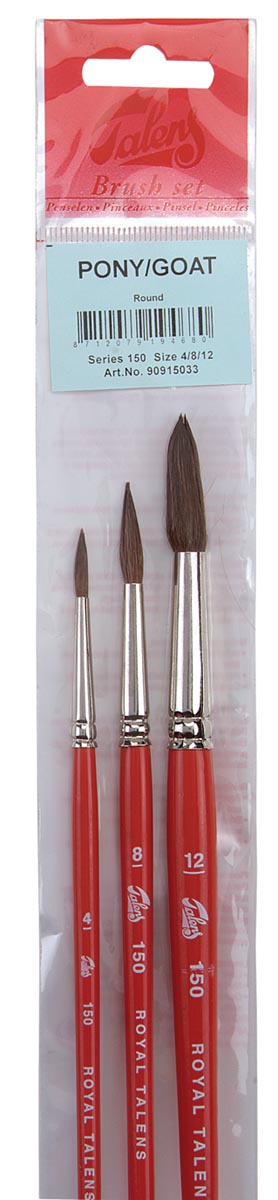 Talens - Aquarellpinsel-Set 150, Set mit 3 Pinseln