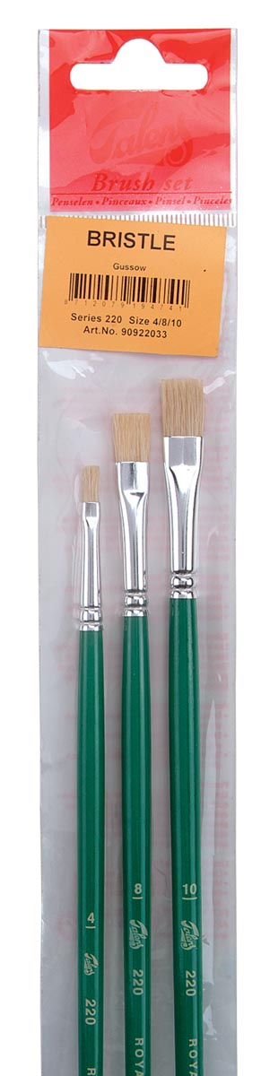 Talens - olie- en acrylverf penselenset 220, set met 3 penselen