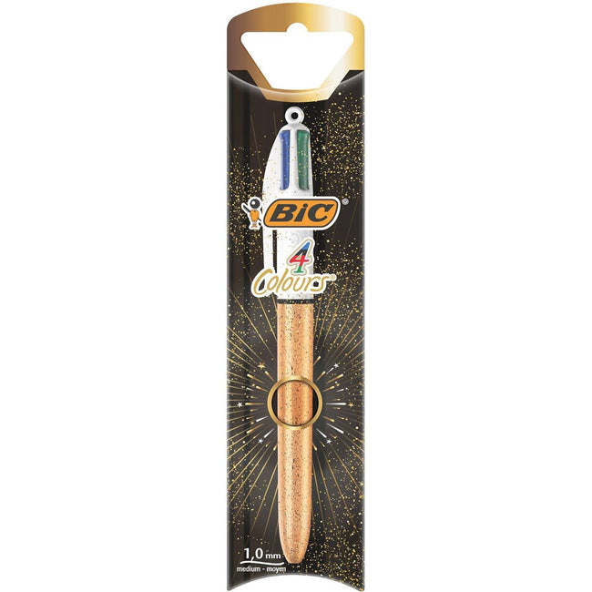 BIC -  Colours 4-kleurenbalpen, medium, klassieke inktkleuren, op blister