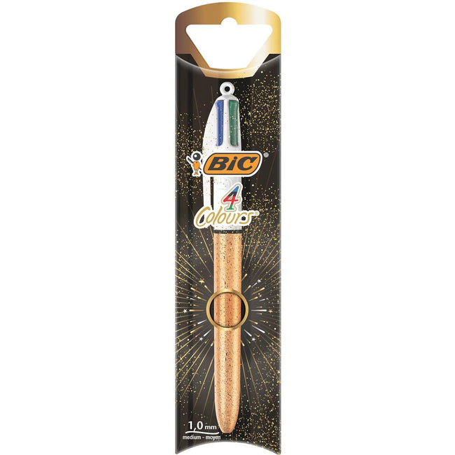 BIC - COHELS 4 -COLOR BALL PEN, Medium, Classic Ink Colors, on Blister