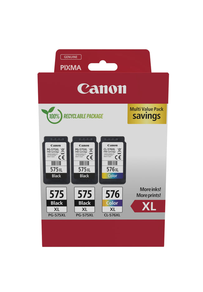 Canon - Cartouche d'encre PG-575XL + CL-576XL 2x noir + couleur