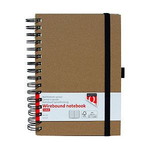 Quantore - Notitieboek A5 spiraal lijn 192blz 80gr kraft