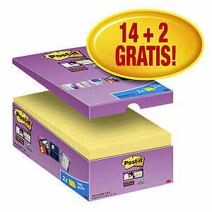 Post -it - memoblok 655 Super klebry 76x127mm gelb 14+2 kostenlos