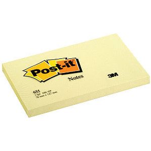 Post-it-memoklok 3m Post-it 655 76x127mm jaune | 1 pièce | 12 pièces